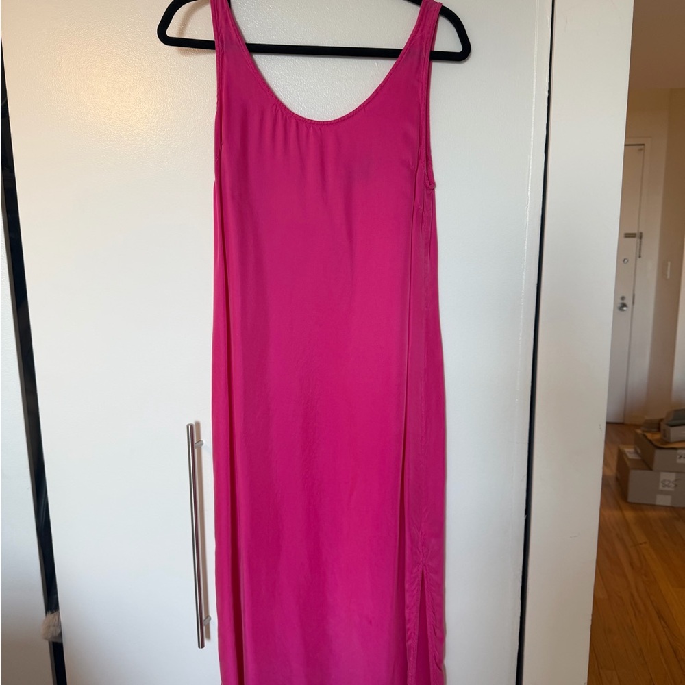 J. Crew Vibrant Pink Midi Dress